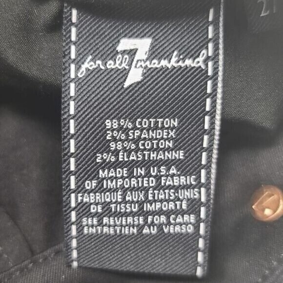 7 for All Mankind RHINESTONED Black Jeans, Size 27 - Picture 8 of 8